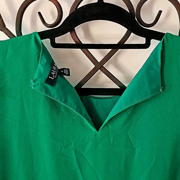 Women’s Ralph Lauren Green layered tiered Dress Sz 8 Sleeveless Flowy Malachite - Picture 5 of 5